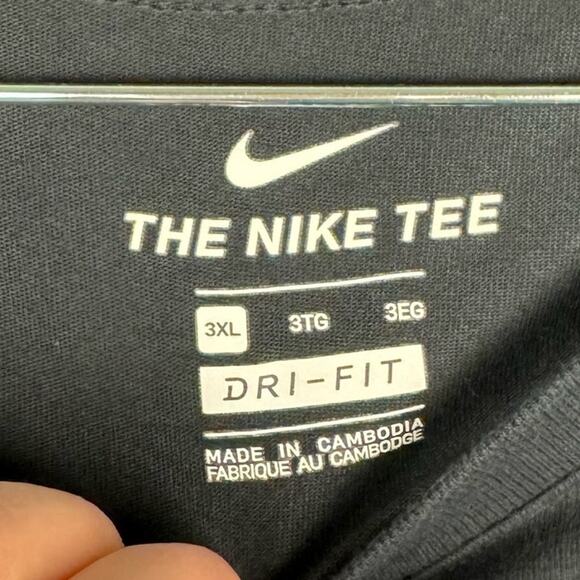 Nike Dri-Fit Just Do It Black Graphic Tee Short Sleeve Cotton Blend Top Sz 3XL - Picture 4 of 6